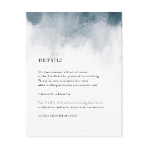 インディゴの水彩画の洗浄明細カード