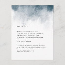インディゴの水彩画の洗浄明細カード エンクロージャーカード
