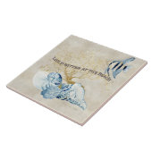 インディゴの海の生命はビーチの貝でよりよいです タイル (側面)