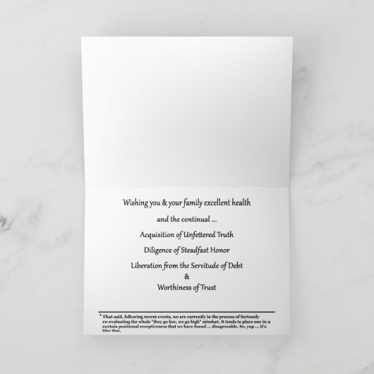 インディゴの知らせの季節的な挨拶状 シーズンカード (内部)