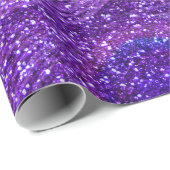 インディゴの紫色のグリッターの孔雀の羽 ラッピングペーパー (ロールコーナー)