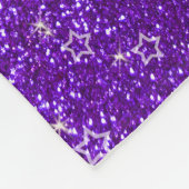 インディゴの紫色のグリッターの星 フリースブランケット (角)