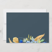 インディゴの花柄の招待状 招待状 (裏面)