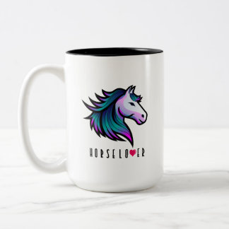 インディゴの馬好きマグカップデザイン ツートーンマグカップ