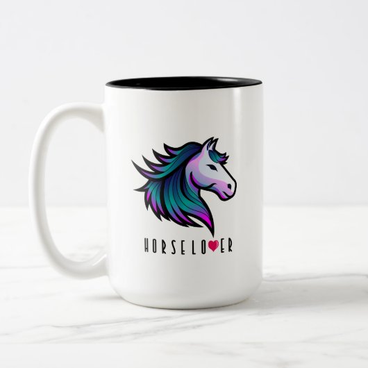 インディゴの馬好きマグカップデザイン ツートーンマグカップ (左)