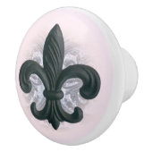 インディゴはまたは引き"鉄(紋章の)フラ・ダ・リ"のキャビネットの上がりました セラミックノブ (右)