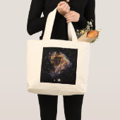 インディゴは星の残骸の雲を研ぎました ラージトートバッグ (正面(商品))
