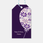 インディゴよくはしゃぐピンクバルーンハッピーバースデー ギフトタグ (正面)
