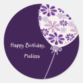 インディゴよくはしゃぐピンクバルーンハッピーバースデー ラウンドシール (正面)