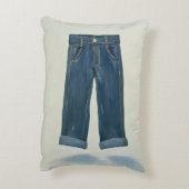 インディゴアイコンパインターリーデニムアートデニムヘッド アクセントクッション (裏面(縦))