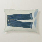 インディゴアイコンパインターリーデニムアートデニムヘッド アクセントクッション (裏面)