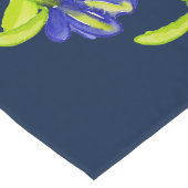 インディゴアイリス花水彩手色彩の鮮やか形 ロングテーブルランナー (コーナー)