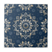 インディゴアズレジョブルーポルトガルのマンダラ装飾品 タイル (正面)