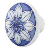 インディゴアズレジョブルーポルトガルリスボン装飾品 セラミックノブ (右)