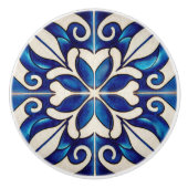 インディゴアズレジョブルーポルトガルリスボン装飾C セラミックノブ (正面)