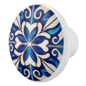 インディゴアズレジョブルーポルトガルリスボン装飾C セラミックノブ (右)