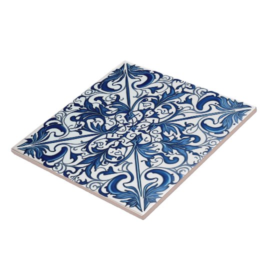 インディゴアズレジョブルーポルトガルリスボン装飾C タイル (側面)