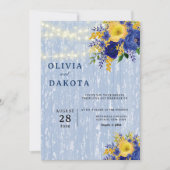 インディゴイエローピーニーウッドラ結婚イツ 招待状 (正面)