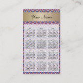 インディゴイカットジグザグポケット2019カレンダー 名刺 (裏面)