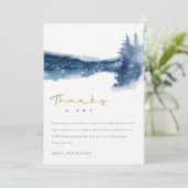 インディゴインクブルーマウンテンレイクパインスノー結婚ズ サンキューカード (スタンド正面)