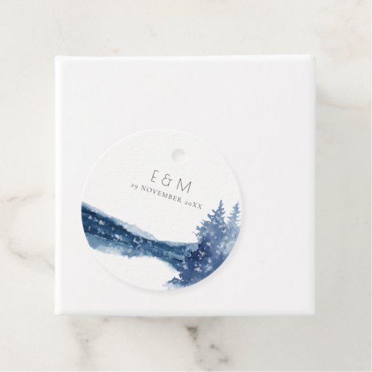 インディゴインクブルーマウンテンレイクモノグラム結婚ズ フェイバータグ (インサイチュ)