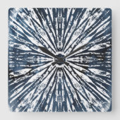 インディゴインク放射状のもののモチーフ スクエア壁時計 (正面)