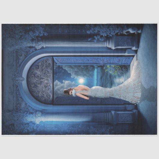 インディゴインペリアル建物エレガントレディポートレートアート 薄葉紙 (正面)