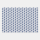 インディゴウィンターツリーパターンウォーターカラーアート ラッピングペーパーシート (正面3)