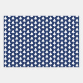 インディゴウィンターツリーパターンウォーターカラーアート ラッピングペーパーシート (正面)