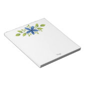 インディゴウォーターカラーフローラスワッグ2 ノートパッド (アングル)