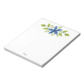 インディゴウォーターカラーフローラスワッグ2 ノートパッド (回転)