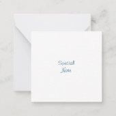 インディゴウォーターカラーフローラブーケパターン ノートカード (裏面)