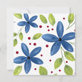 インディゴウォーターカラーフローラブーケ 招待状 (裏面)