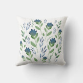 インディゴウォーターカラーフローラ クッション (裏面)