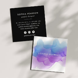 インディゴウォーターカラーブロ |ソーシャルメディア スクエア名刺
