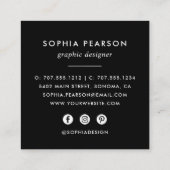 インディゴウォーターカラーブロ |ソーシャルメディア スクエア名刺 (裏面)