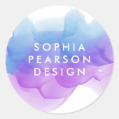 インディゴウォーターカラーブロ ラウンドシール (正面)