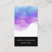 インディゴウォーターカラーブロ |垂直ソーシャルメディア 名刺 (正面)