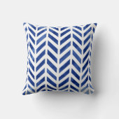 インディゴウォーターカラーヘリンボーンシェブロン クッション (裏面)