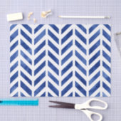 インディゴウォーターカラーヘリンボーン 薄葉紙 (クラフト)