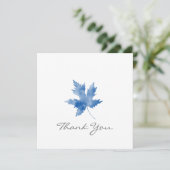 インディゴウォーターカラーメープルリーフサンキューカード サンキューカード (スタンド正面)