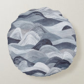 インディゴウォーターカラー波シームレス ラウンドクッション (裏面)