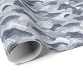 インディゴウォーターカラー波シームレス ラッピングペーパー (ロールコーナー)