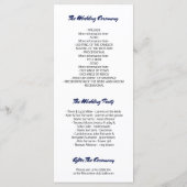 インディゴウォーターカラー結晶モダン結婚式 プログラム (裏面)