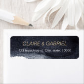 インディゴウォーターモダンカラーシンプル差出人住所 ラベル (インサイチュ)