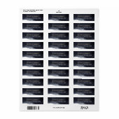 インディゴウォーターモダンカラーシンプル差出人住所 ラベル (フルシート)