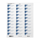 インディゴウォーター色のモダン差出人住所ラベル ラベル (フルシート)