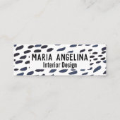 インディゴウォーター色抽象芸術スポットアニマルプリント スキニー名刺 (正面)