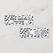 インディゴウォーター色抽象芸術スポットアニマルプリント スキニー名刺 (正面/裏面)