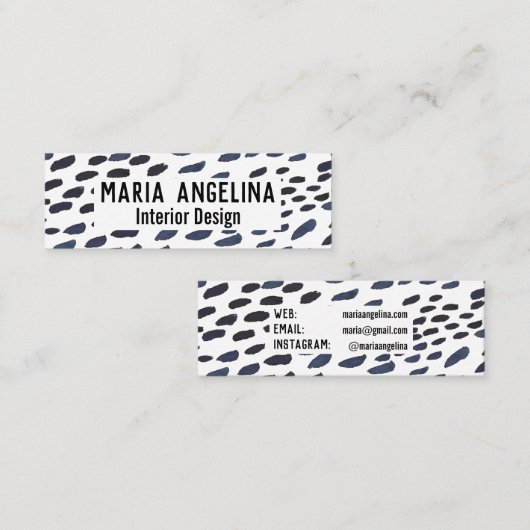 インディゴウォーター色抽象芸術スポットアニマルプリント スキニー名刺 (正面/裏面)
